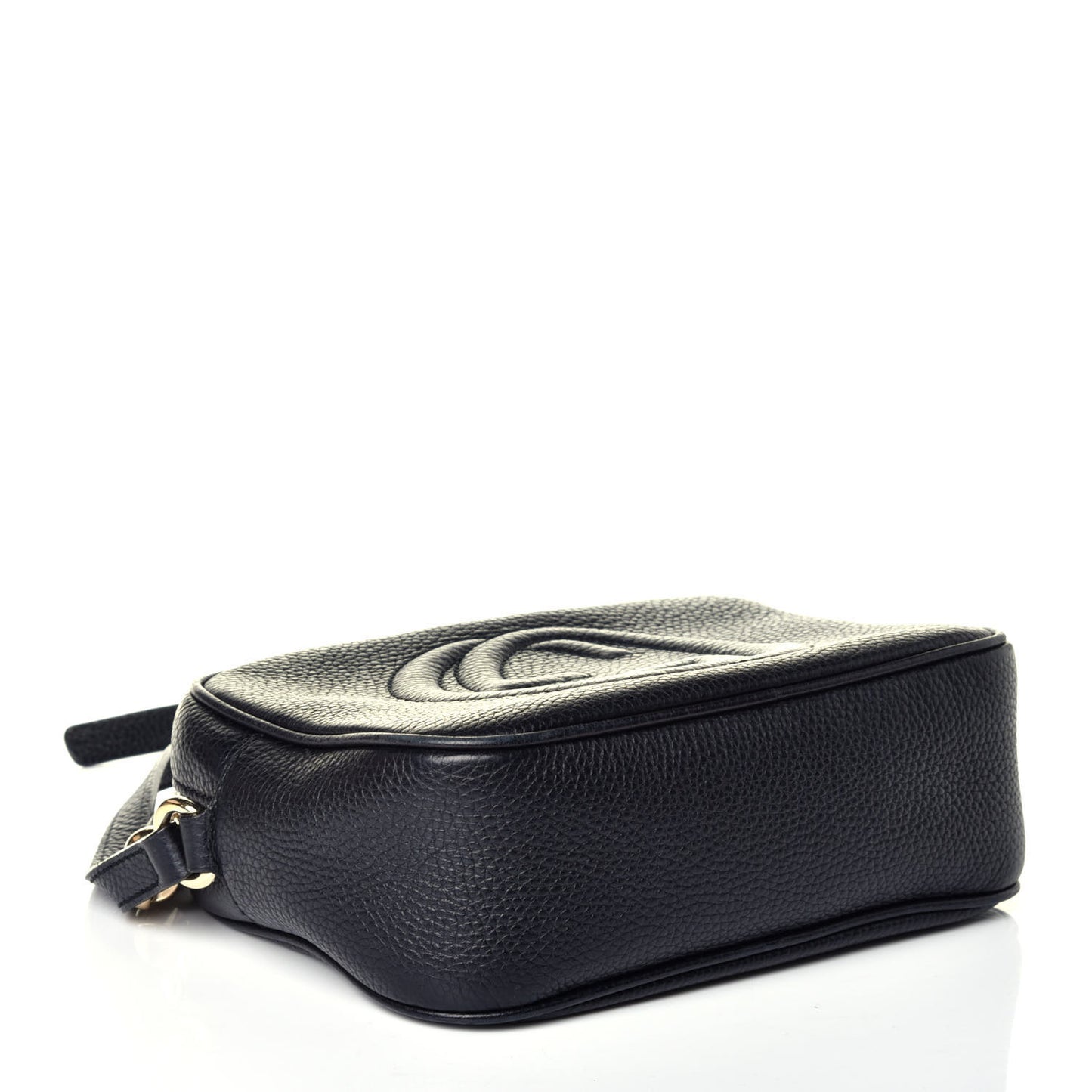 Pebbled Calfskin Small Soho Disco Bag Black