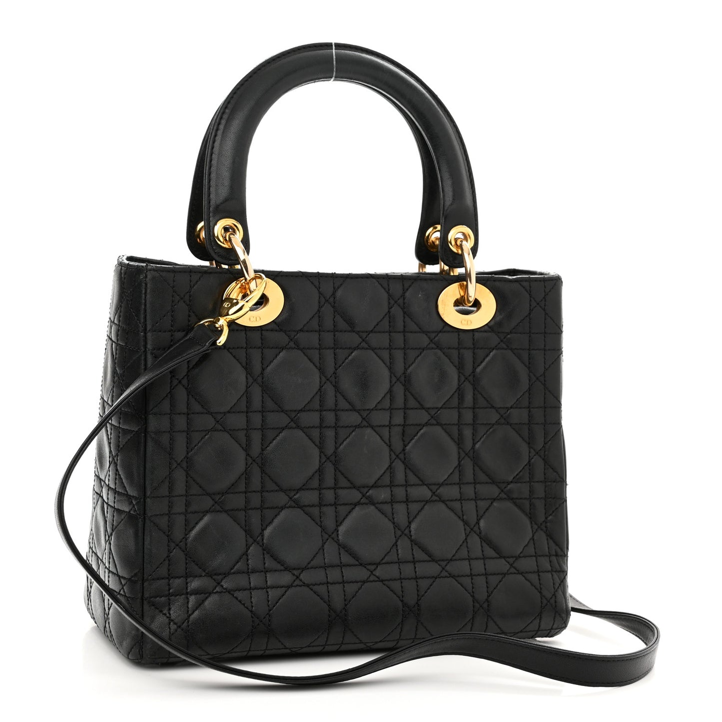 Lambskin Cannage Medium Lady Dior Black