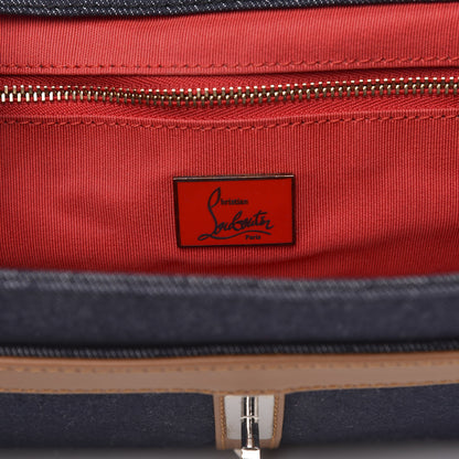 Christian Louboutin Denim Calfskin Spiked Small Sweety Charity Shoulder Bag Blue Cuoio 6 of 9