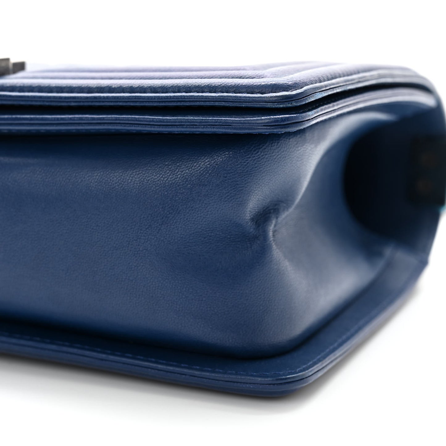 Lambskin Quilted Medium Boy Flap Blue