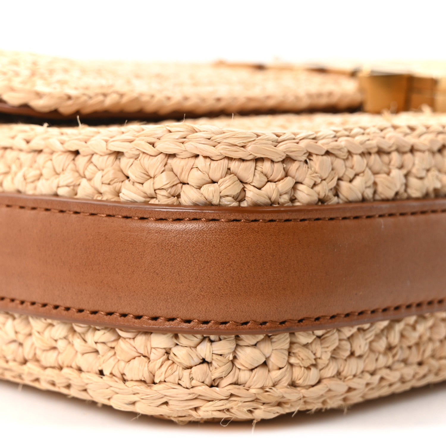 Saint Laurent Raffia Calfskin Monogram Medium Niki Chain Satchel Naturale Brick 8 of 9