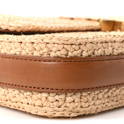 Saint Laurent Raffia Calfskin Monogram Medium Niki Chain Satchel Naturale Brick 8 of 9