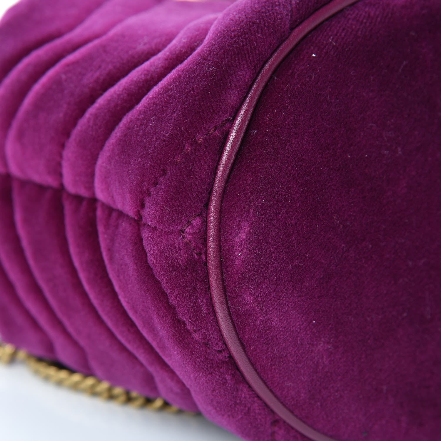 Gucci Velvet Matelasse Mini GG Marmont 2.0 Bucket Bag Fuchsia Violet Cyclamen 9 of 14