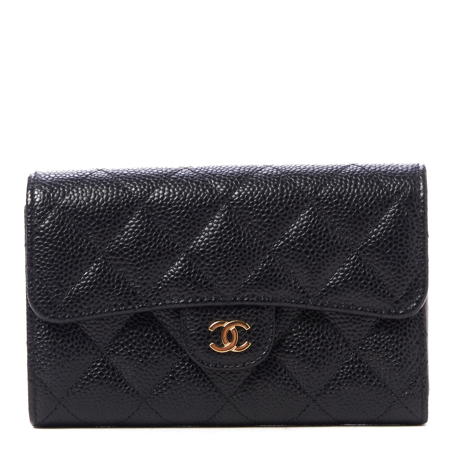 Chanel Caviar Quilted Medium Flap Wallet Black 1 of 9