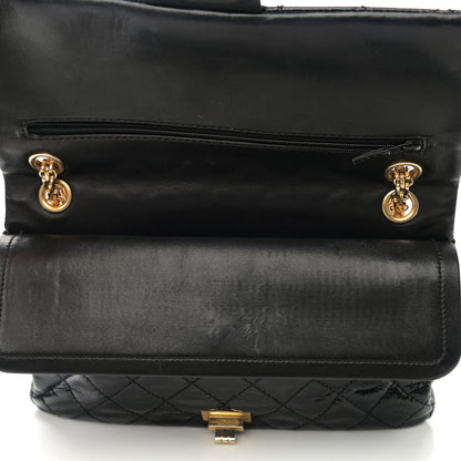 Chanel Distressed Patent Quilted 2.55 Reissue 226 Flap Black 10 of 11