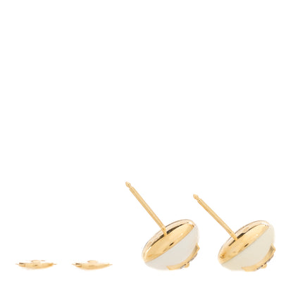 Louis Vuitton 18K Yellow Gold Diamond White Agate Color Blossom BB Star Stud Earrings 3 of 5