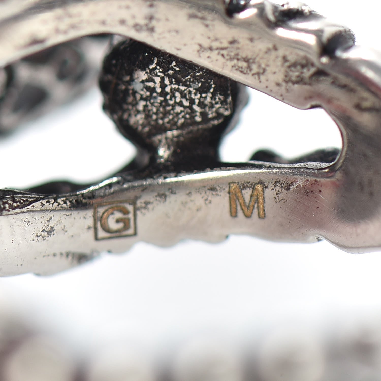 Gucci Metal Crystal Bow Ring 6 Aged Silver 5 of 6