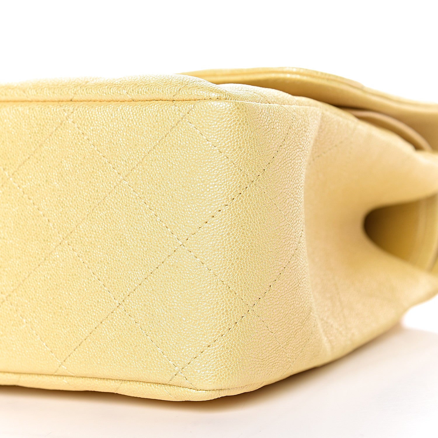 Chanel Iridescent Caviar Quilted Jumbo Double Flap Jaune Yellow 10 of 12