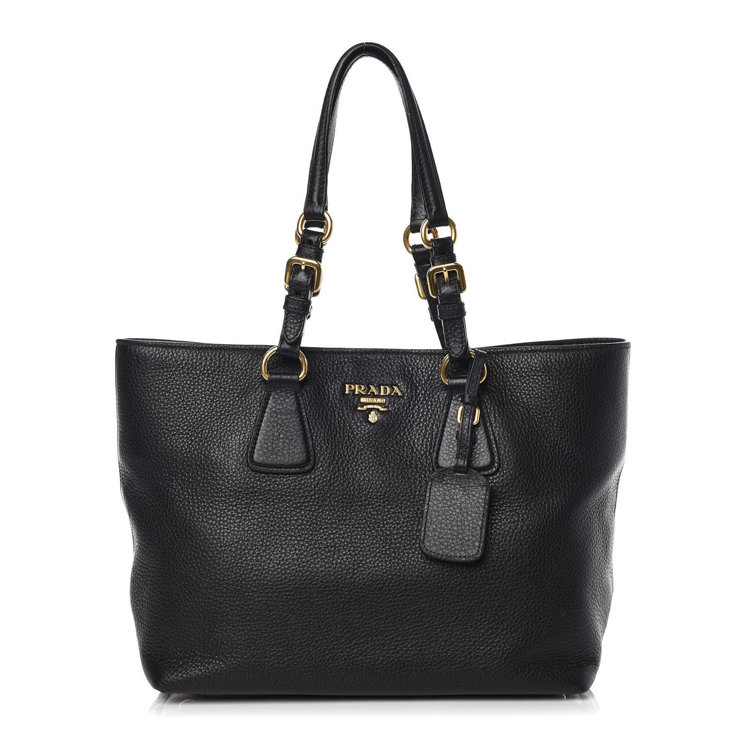 Prada Vitello Daino Tote Black 1 of 9