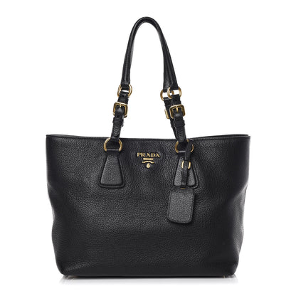 Prada Vitello Daino Tote Black 1 of 9
