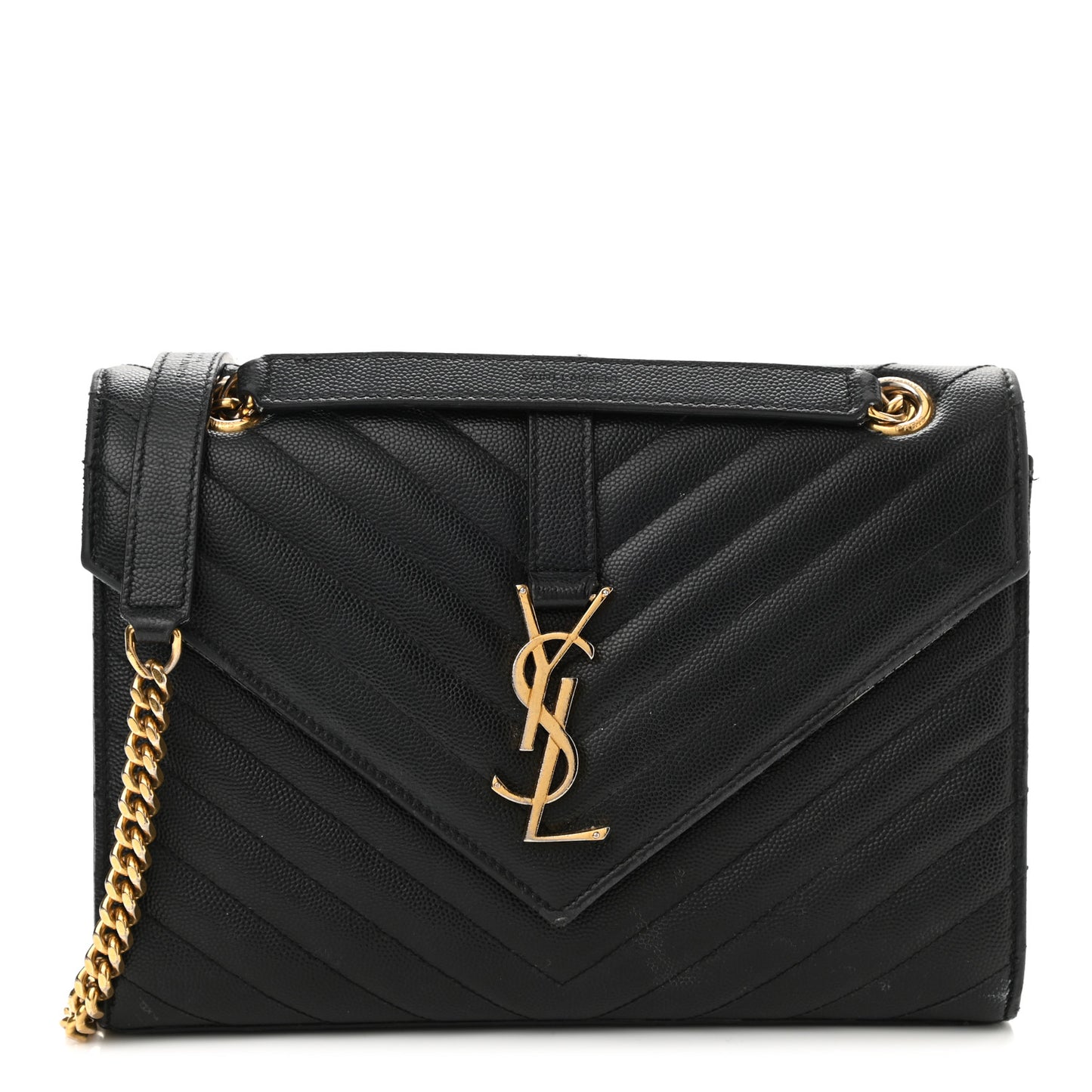 Grain De Poudre Matelasse Chevron Medium Monogram Satchel Black