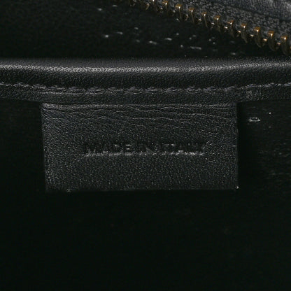 Celine Calfskin Lambskin Canvas Jacquard Floral Nano Luggage Black 6 of 11