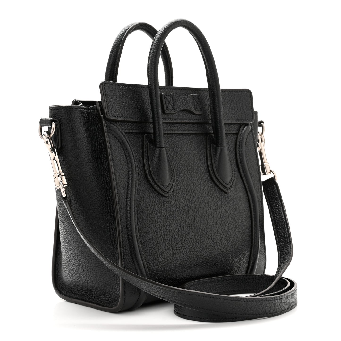 Drummed Calfskin Nano Luggage Black