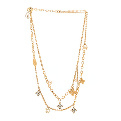 Louis Vuitton Metal Blooming Strass Necklace Gold 3 of 4