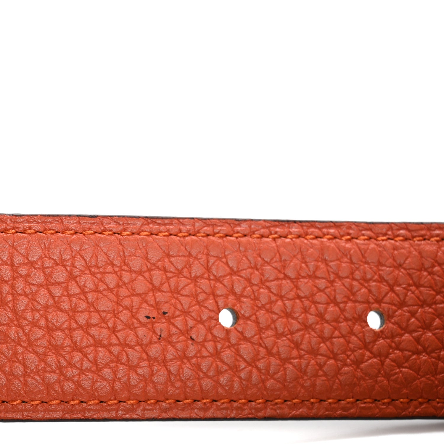 Hermes Box Togo 32mm H Belt 90 36 Black Orange 5 of 11