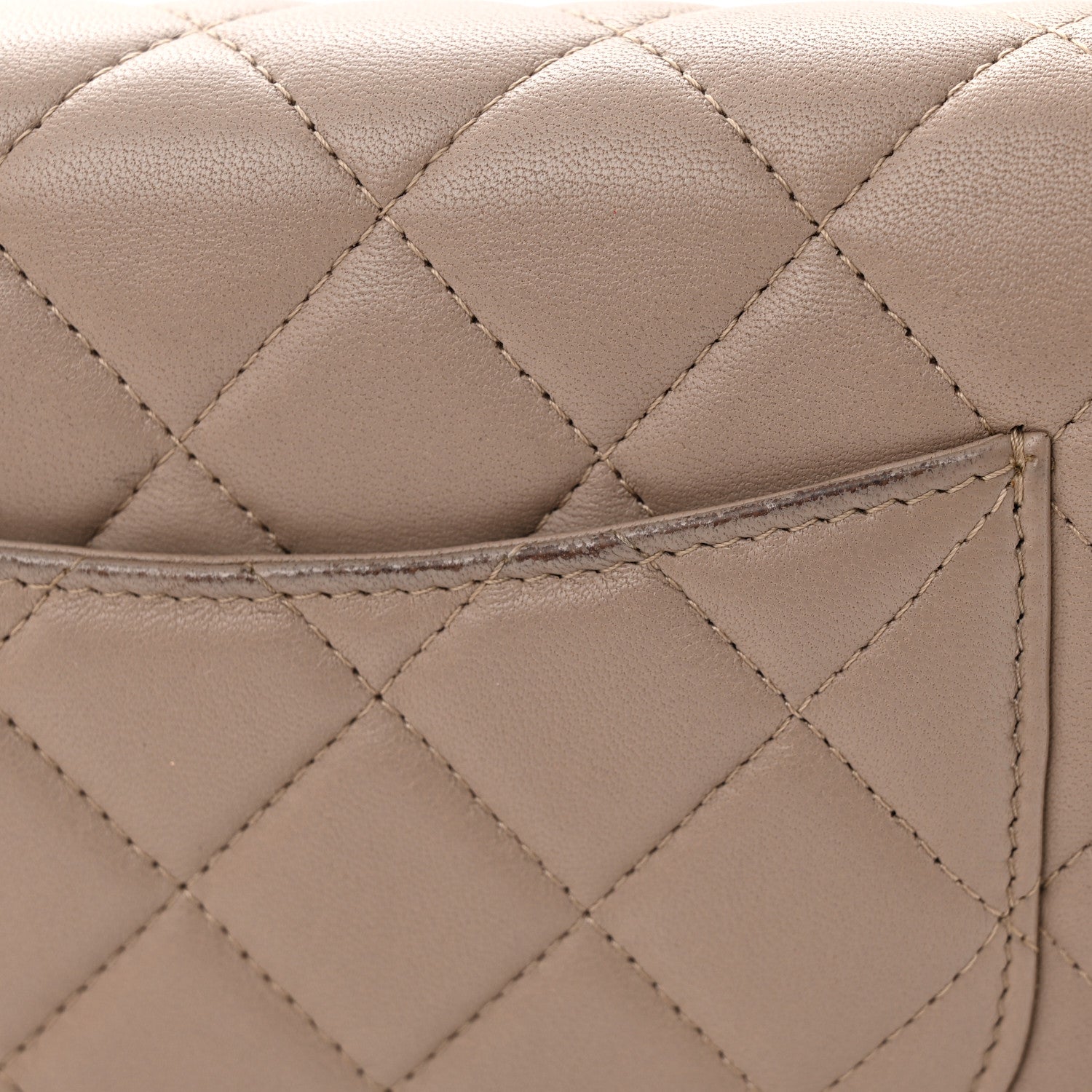 Chanel Lambskin Quilted Wallet On Chain WOC Taupe 22 of 28