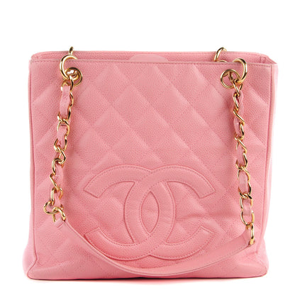 Chanel Caviar Quilted Petit Shopping Tote PST Pink 1 of 7