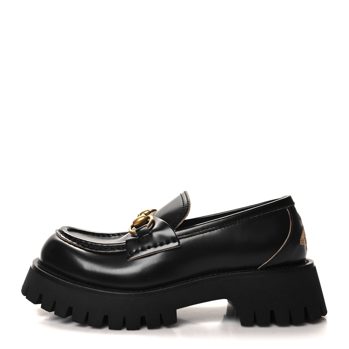 Cordovan Lux Womens Harald Horsebit 25mm Platform Loafers 35.5 Black