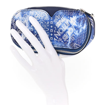 Louis Vuitton Cowhide Monogram Bandana Sunglasses Case GM Blue White 2 of 6