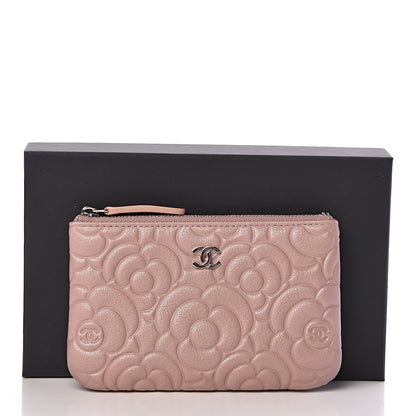 Chanel Goatskin Camellia Embossed Cosmetic Pouch Light Pink 9 of 9