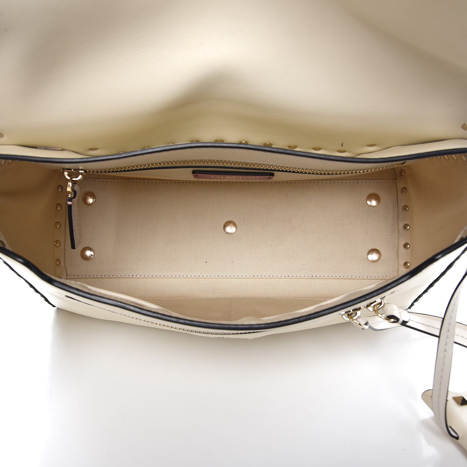 Valentino Garavani Vitello Rockstud Top Handle Shoulder Bag Ivory 6 of 10