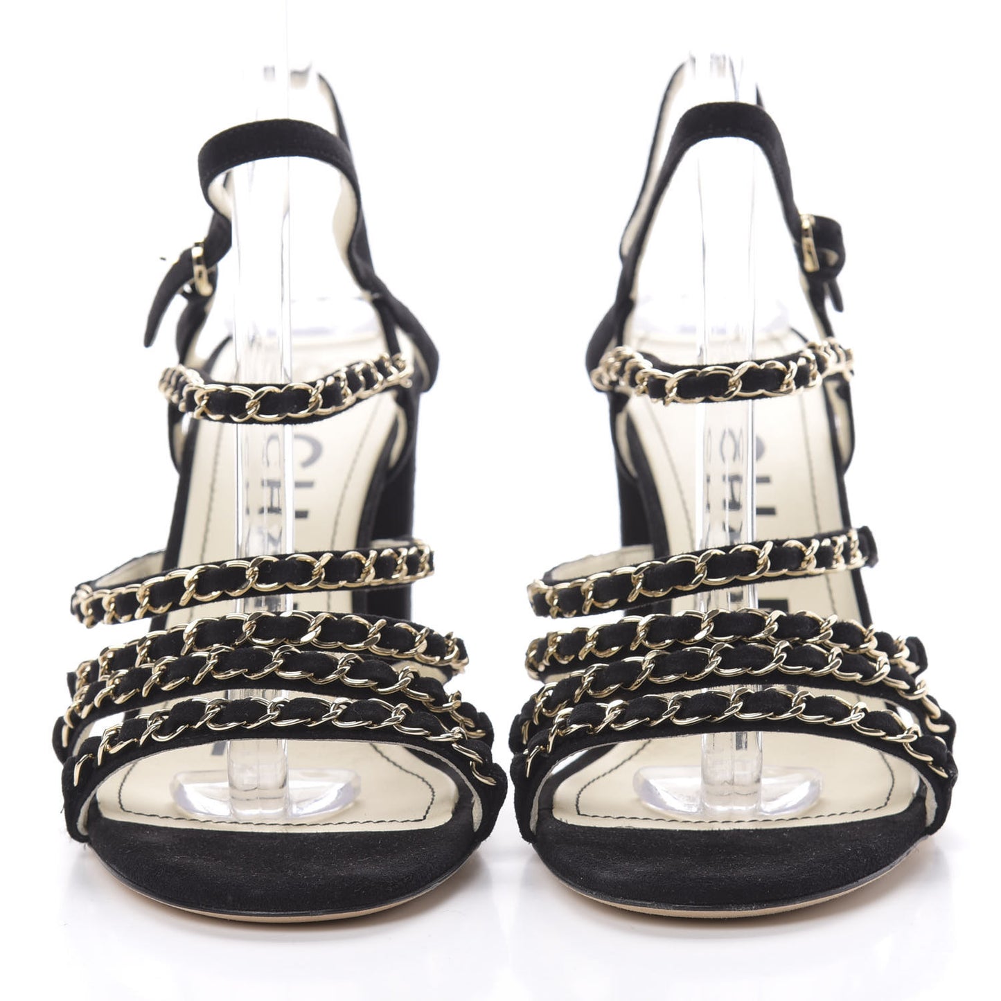 Suede Chain Sandals 38.5 Black
