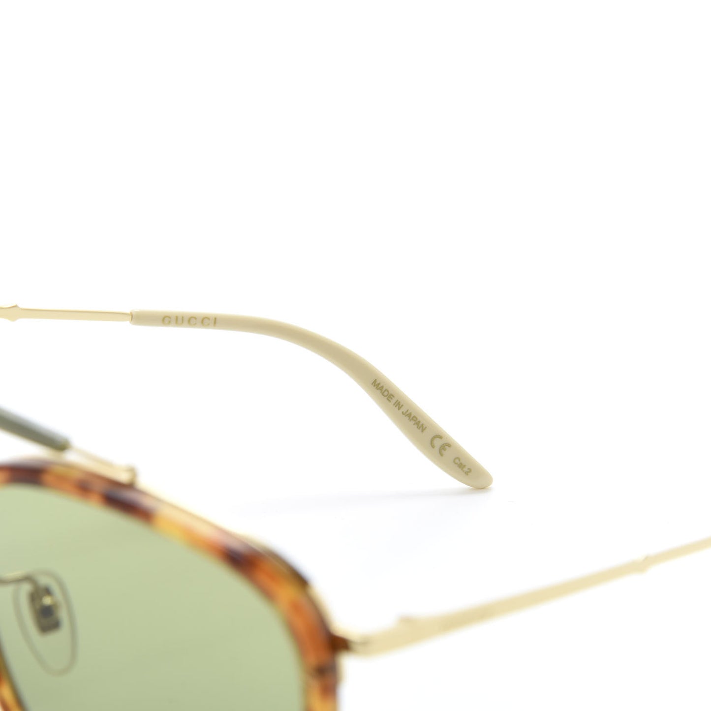 Aviator Sunglasses GG0672S Havana Gold Green