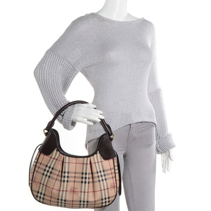 Burberry Haymarket Check Small Brooklyn Hobo Brown 2 of 11