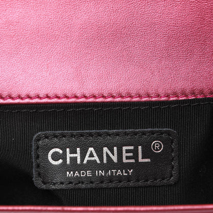Chanel Metallic Patent Quilted Small Boy Flap Fuchsia 7 of 11