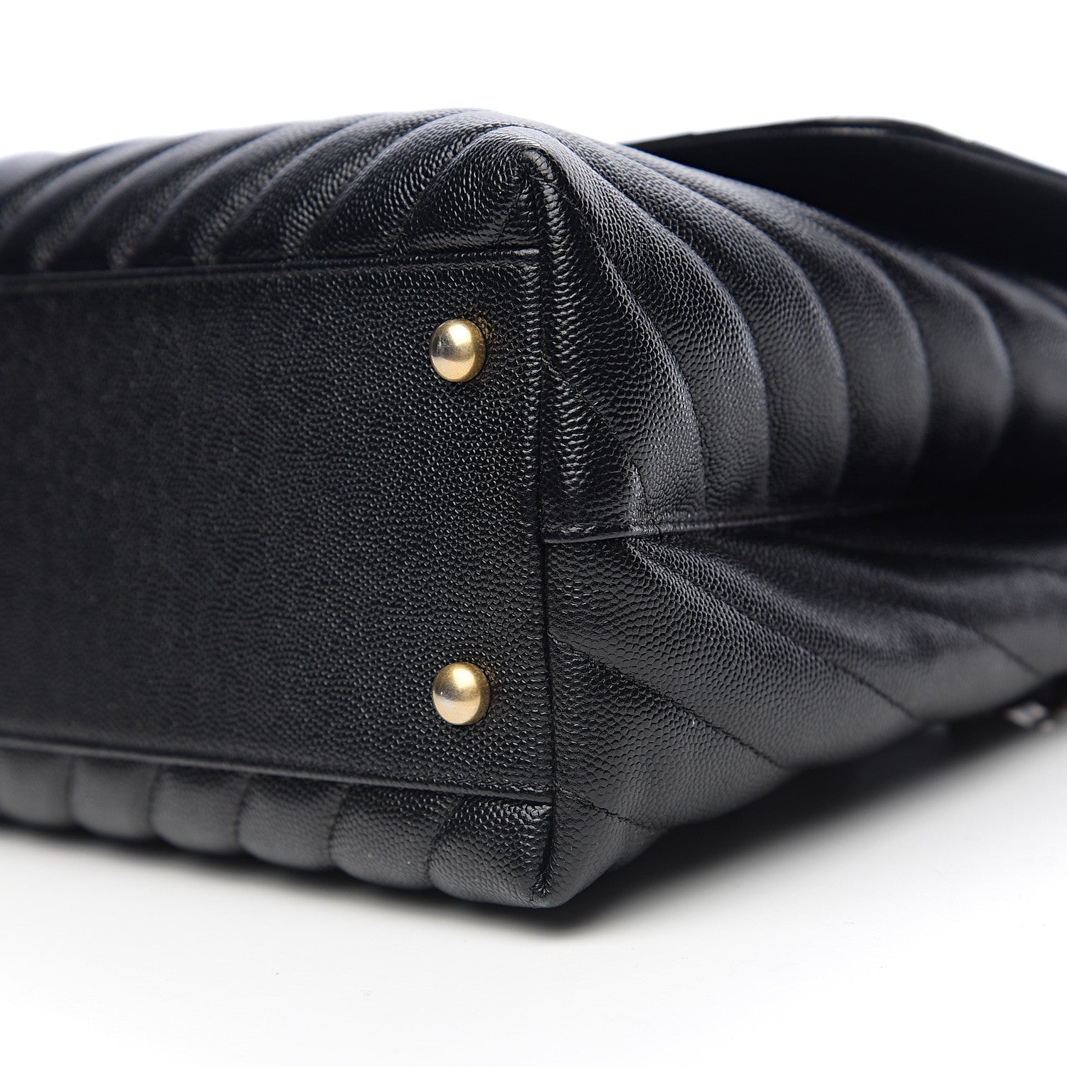Chanel Caviar Chevron Quilted Medium Coco Handle Flap Black 9 of 9