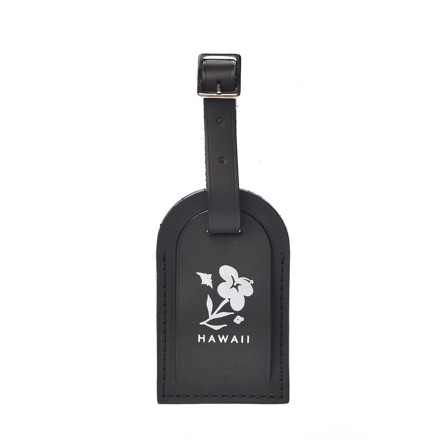 Louis Vuitton Calfskin Hawaii Luggage Tag Black 1 of 4
