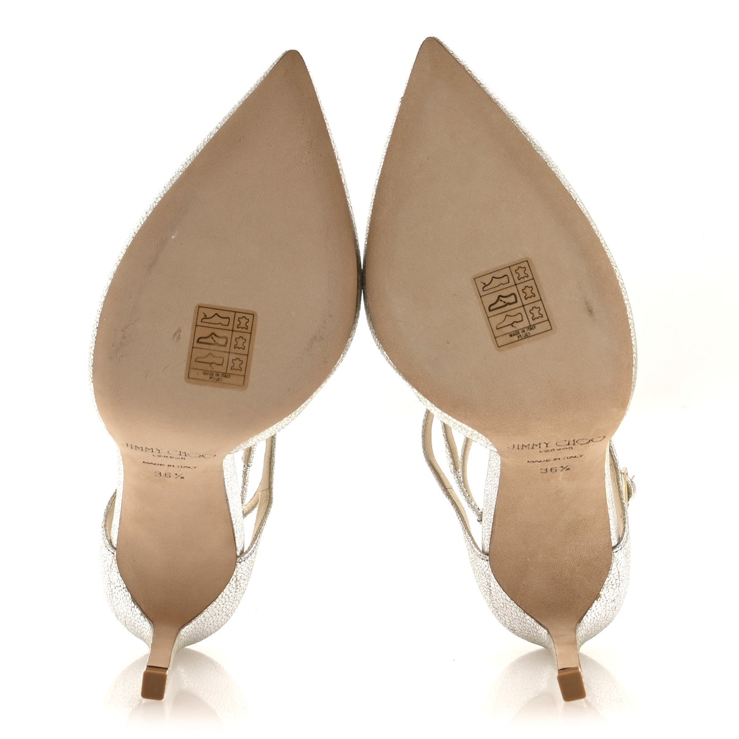 Glitter Calfskin Lancer 100 Pumps 36.5 Champagne