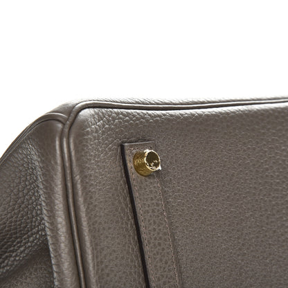 Hermes Taurillon Clemence Birkin 35 Etain 6 of 29