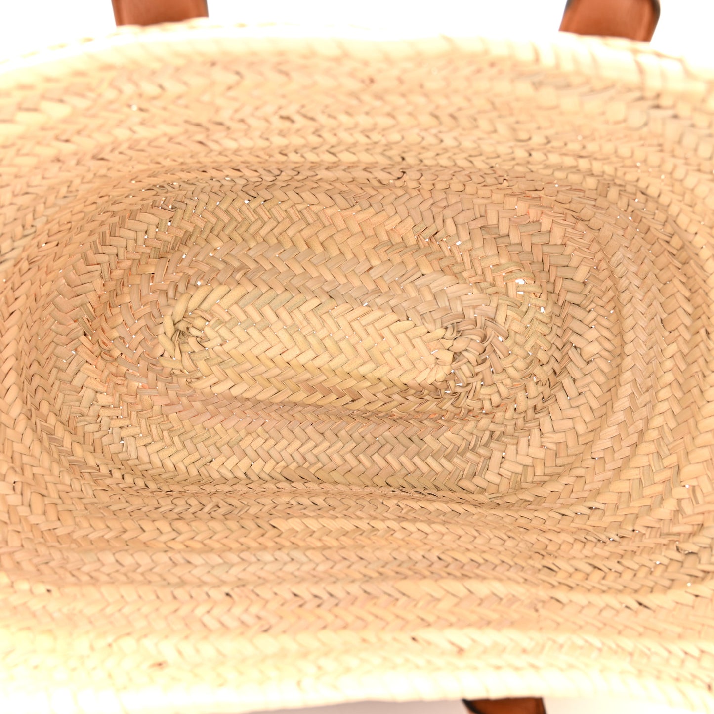 Raffia Small Grain Calfskin Medium Marcie Basket Tan