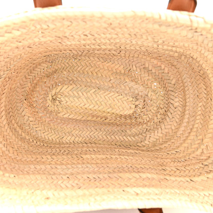 Chloe Raffia Small Grain Calfskin Medium Marcie Basket Tan 6 of 12