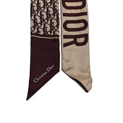 Christian Dior Silk Oblique Mitzah Scarf Bordeaux 2 of 5