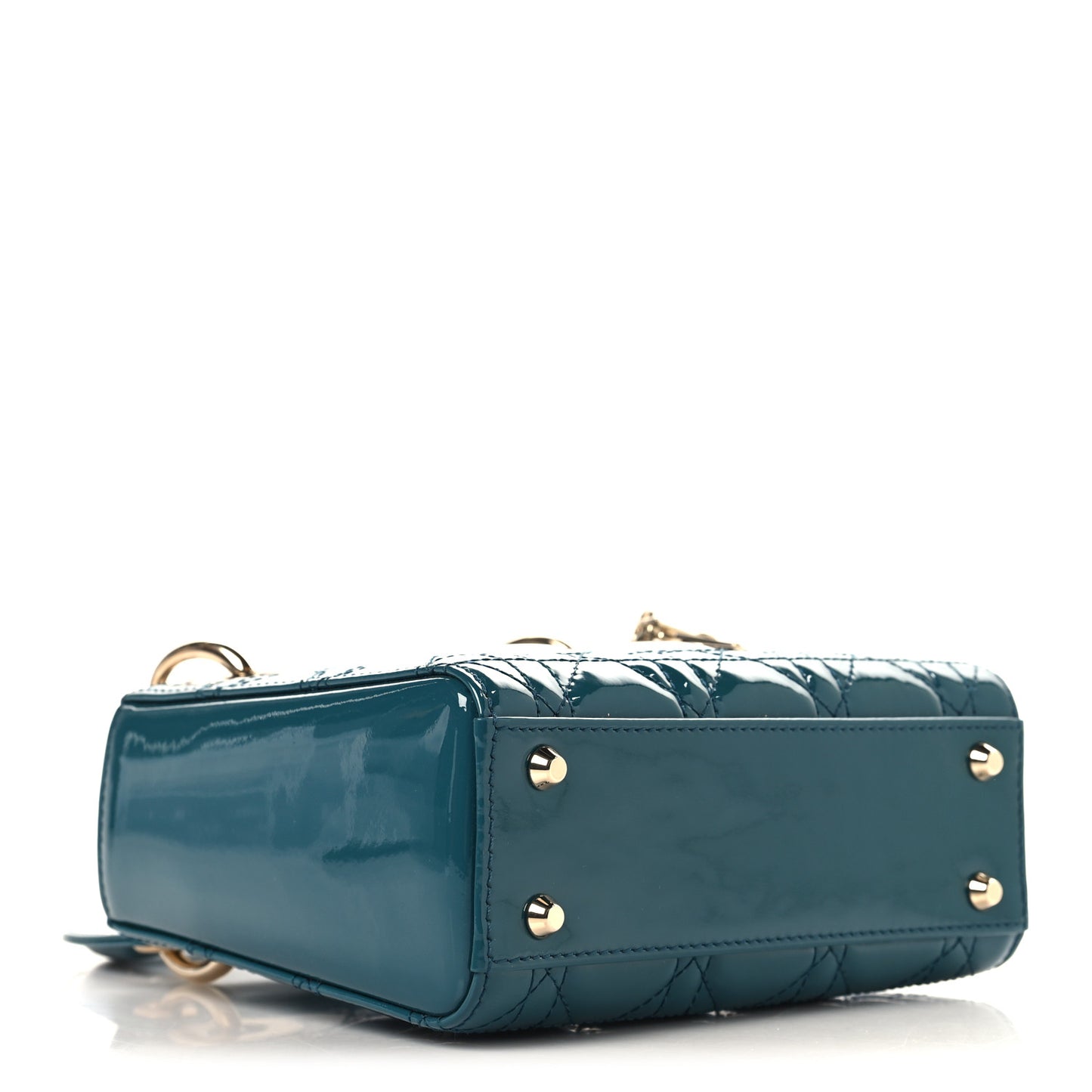 Patent Cannage Mini Lady Dor Blue