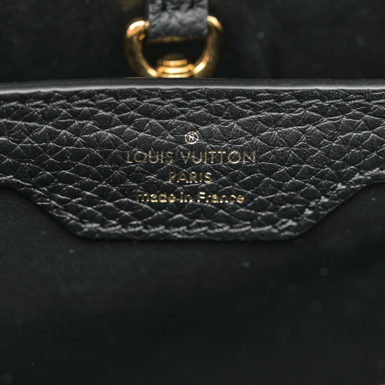 Louis Vuitton Taurillon Embroidered Vichy Capucines BB Black White 6 of 11