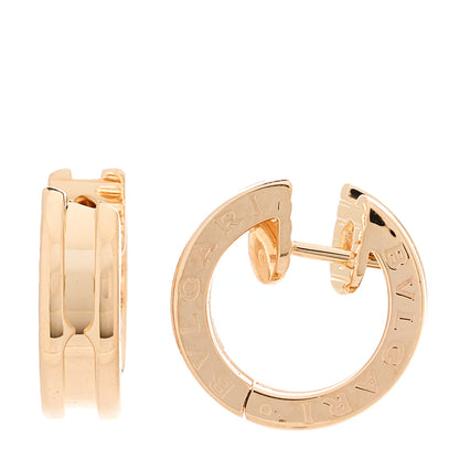 Bulgari 18K Rose Gold Small B.Zero1 Hoop Earrings 1 of 4