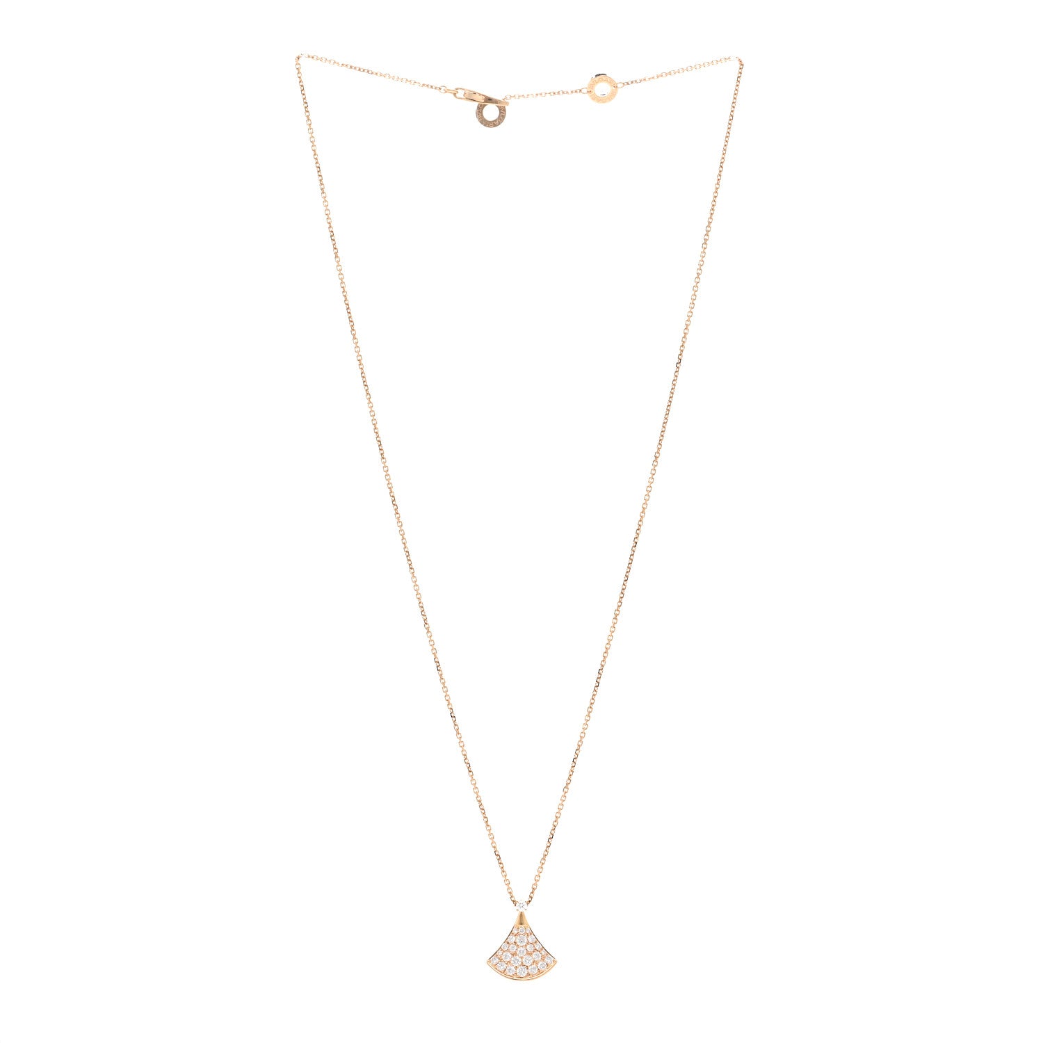 Bulgari 18K Rose Gold Diamond Divas' Dream Pave Pendant Necklace 3 of 5