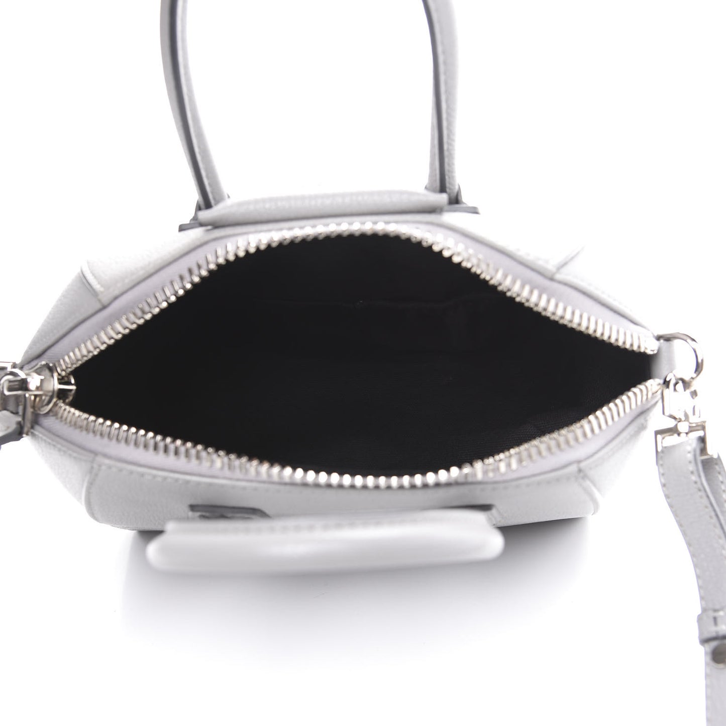 Sugar Goatskin Mini Antigona Pearl Grey