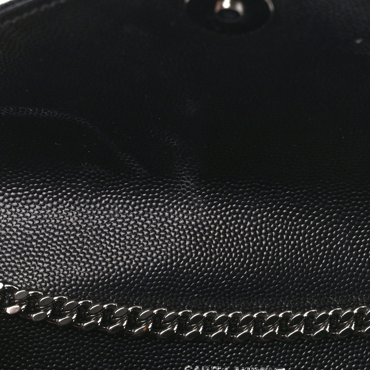 Grain De Poudre Textured Mixed Matelasse Triquilt Small Monogram Satchel Black