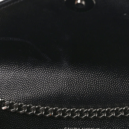 Saint Laurent Grain De Poudre Textured Mixed Matelasse Triquilt Small Monogram Satchel Black 9 of 10