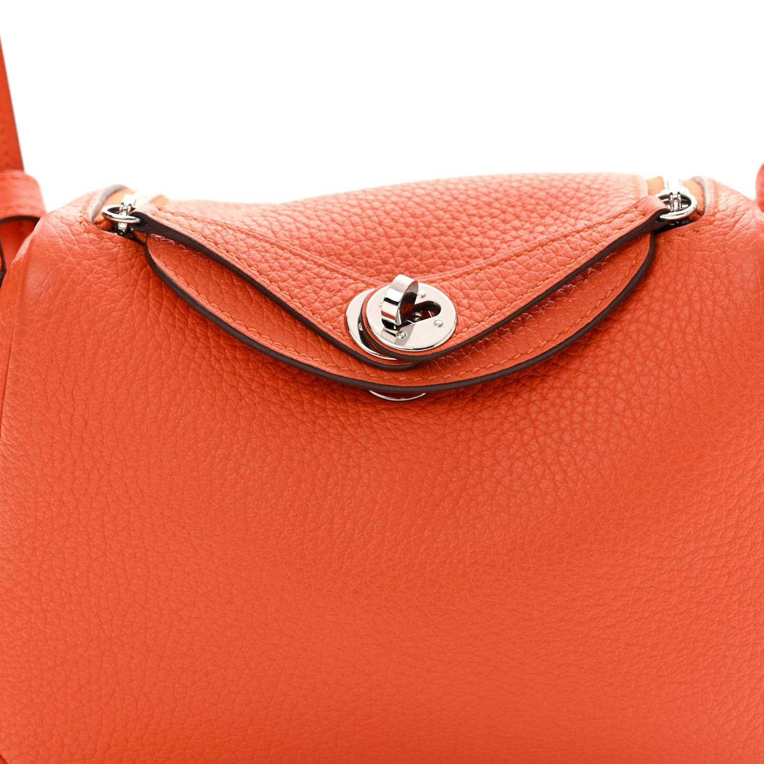 Hermes Taurillon Clemence Mini Lindy 20 Feu 6 of 11