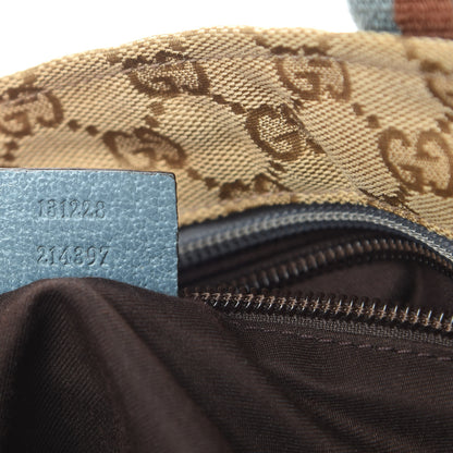 Gucci GG Monogram Small Web Handle Bucket Tote Blue 7 of 15