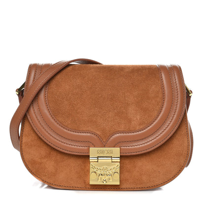 MCM Suede Small Trisha Shoulder Bag Brown 1 of 8