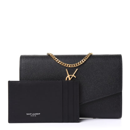 Saint Laurent Grain De Poudre Uptown Chain Wallet Black 4 of 11