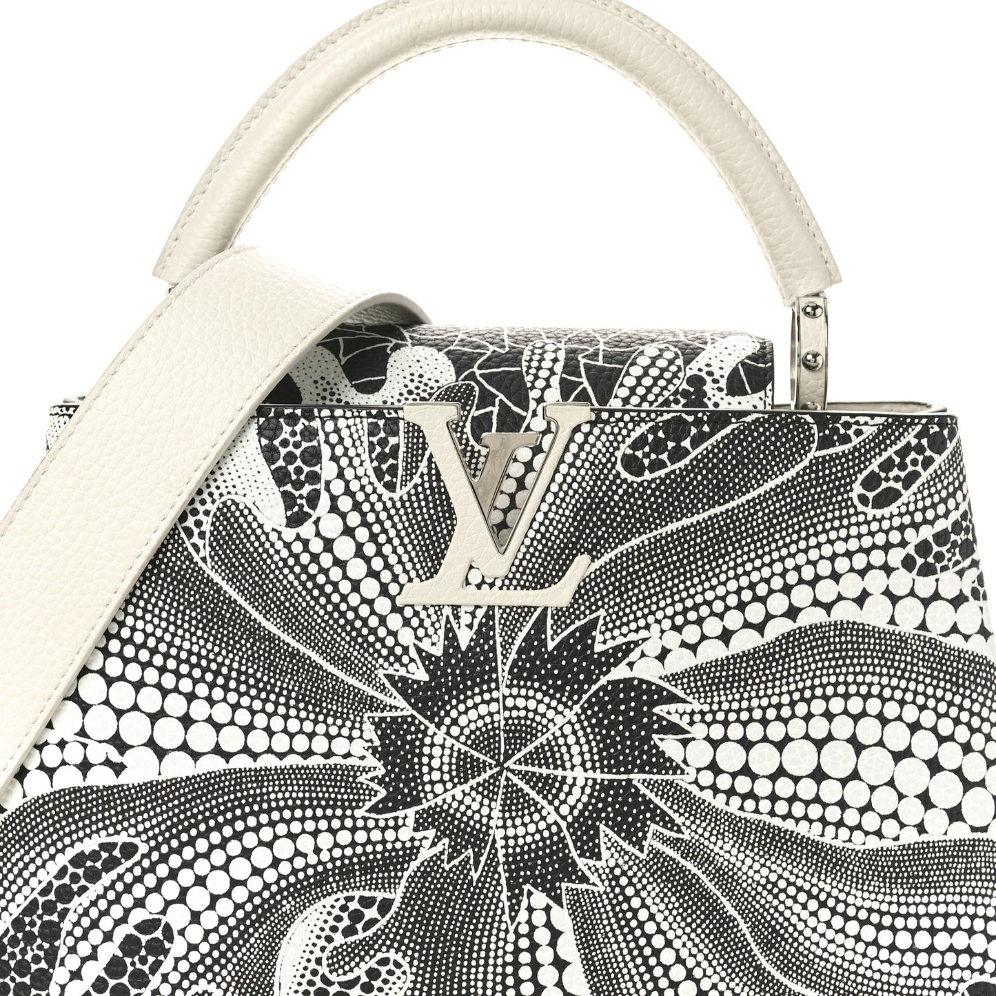 LV X YK Taurillon Psychedelic Capucines MM Black White