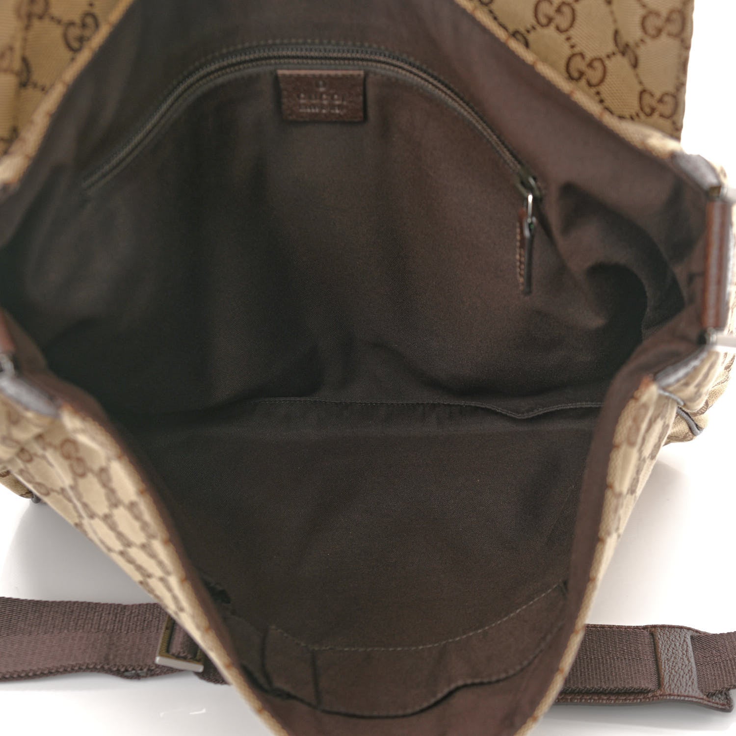 Gucci GG Monogram Medium Flap Messenger Bag Beige Dark Brown 5 of 10