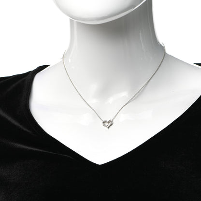 Tiffany Platinum Diamond Mini Heart Pendant Necklace 2 of 5
